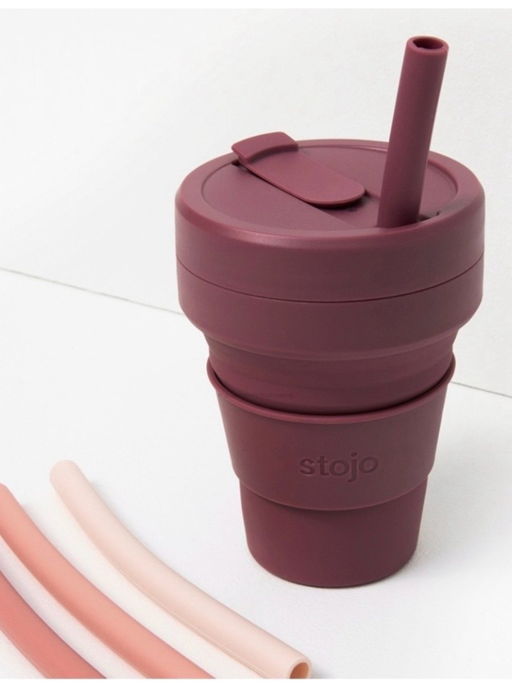 Stojo 12 oz Collapsible Travel Cup in Deep Mauve